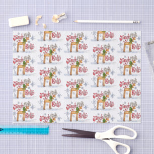 Cute Christmas Reindeer, Jingle Bells Snowflakes Tissue Paper