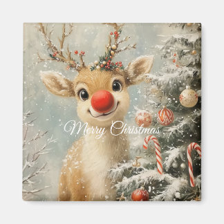 Cute Christmas Reindeer Magnet