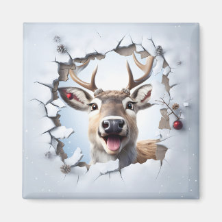 Cute Christmas Reindeer Magnet