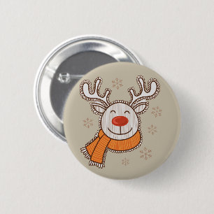 Cute Christmas Reindeer Merry Christmas Winter 2 Inch Round Button