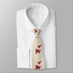 Cute Christmas Reindeer Repeat Pattern Tie