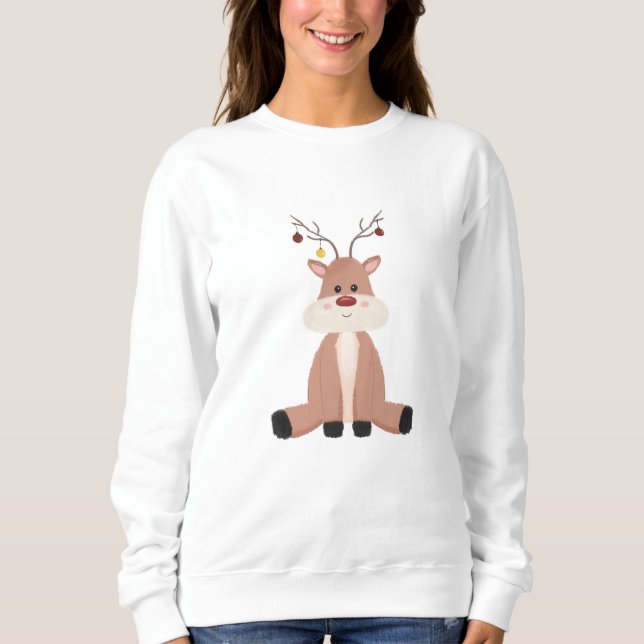 Cute Christmas Reindeer Sweatshirt (Front)