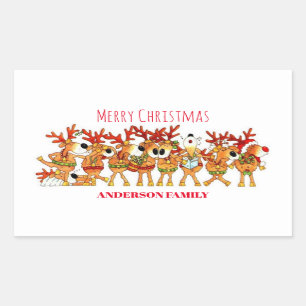 Cute Christmas Reindeer That Are Singing  Sticker