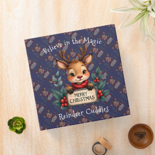 Cute Christmas Reindeer with Holly and Sign Binder