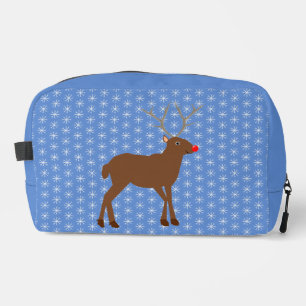 Cute Christmas Reindeer with Red Nose Dopp Kit