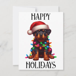 Cute Christmas Rottweiler  Holiday Card