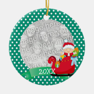 Cute Christmas Santa Baby First Christmas Ceramic Ornament