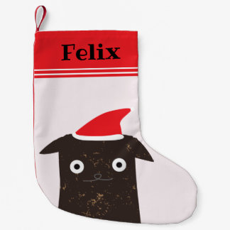 Cute Christmas Santa Cat Cartoon - Personalized Small Christmas Stocking