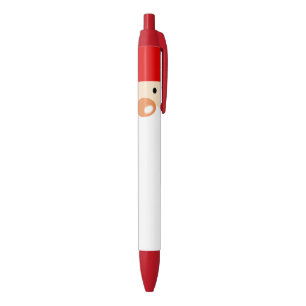 cute Christmas Santa Claus face Black Ink Pen