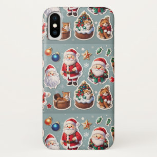 Cute Christmas Santa Claus & Holiday Pets Festive Case-Mate iPhone Case