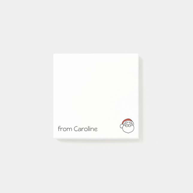 Cute Christmas Santa Claus with Red Hat Post-it Notes (Front)
