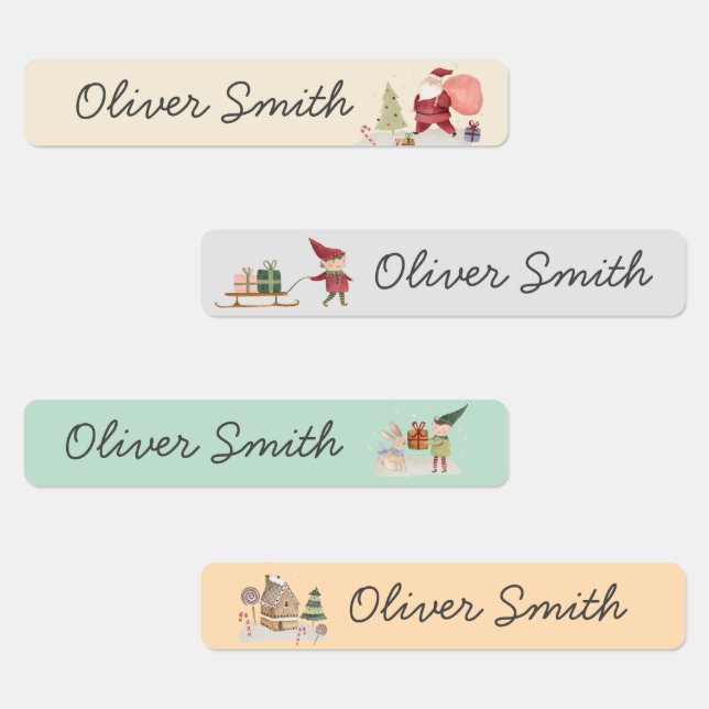 Cute Christmas Santa Elves Day Care School Name  (Group)