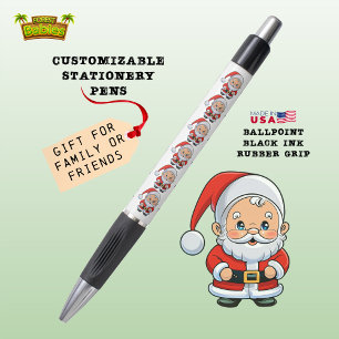 Cute Christmas Santa, Festive Graphic, White 🎅🏼 Pen