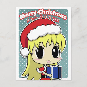 Cute Christmas Santa Girl Holiday Postcard