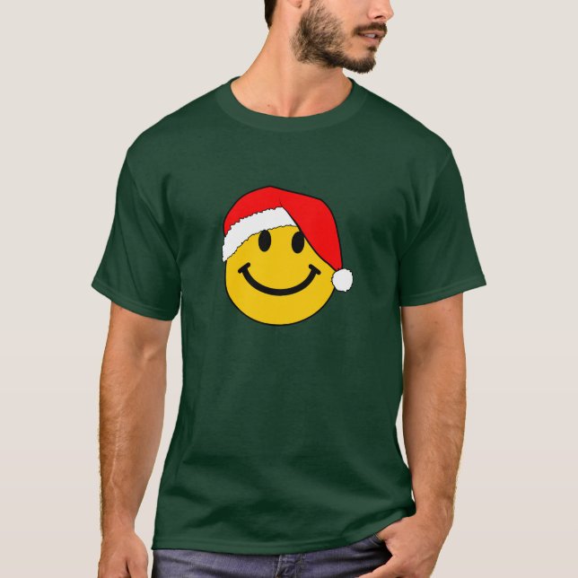 Cute Christmas Santa Happy Face T-Shirt (Front)