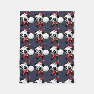 Cute Christmas Santa Panda Fleece Blanket