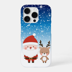 Cute Christmas Santa & Reindeer  iPhone 16 Pro Case