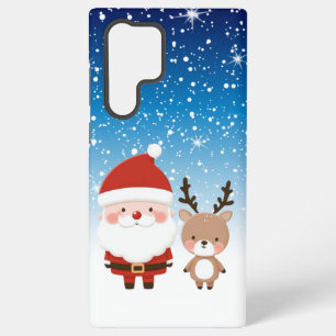 Cute Christmas Santa & Reindeer  Samsung Galaxy Case