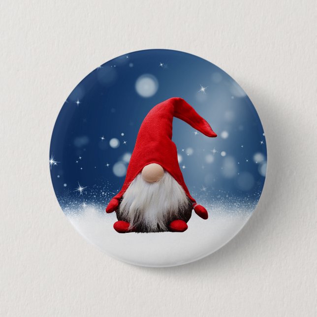 Cute Christmas Santa Snow Stars 2 Inch Round Button (Front)