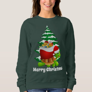 Cute Christmas Santa turtle sweatshirt