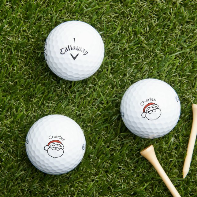 Cute Christmas Santa with Red Hat Golf Balls (Insitu Grass)