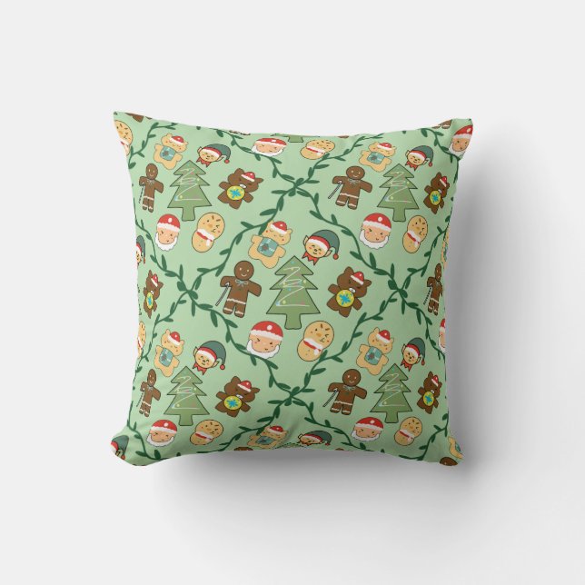 Cute Christmas Seamless Pattern for Home and Kids Throw Pillow (Front)