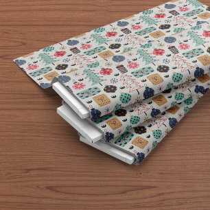Cute Christmas Season Pattern White Fabric