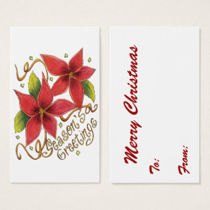 Cute Christmas Season's Greetings with Poinsettias