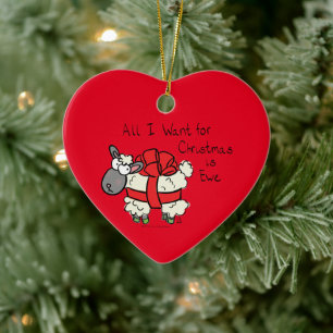 Cute Christmas Sheep Cartoon Ceramic Ornament