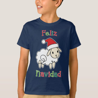 Cute Christmas Sheep – Feliz Navidad  T-Shirt