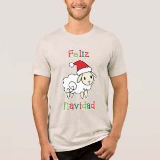Cute Christmas Sheep – Feliz Navidad Tri-Blend Shirt