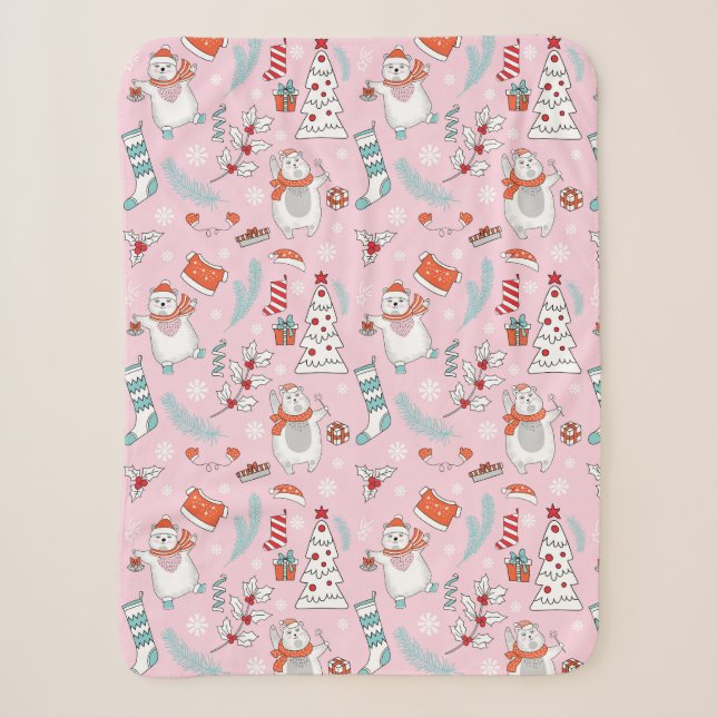 Cute Christmas Sherpa Blanket (Front)