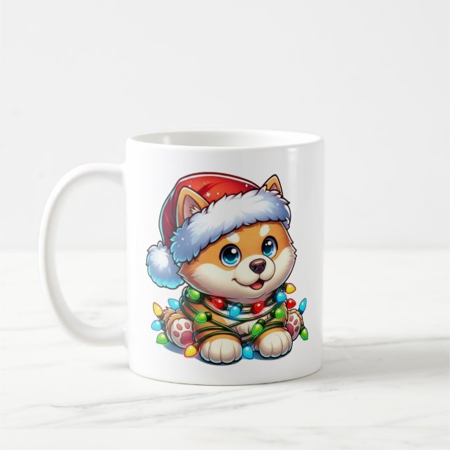 Cute Christmas Shiba Inu Mug (Left)