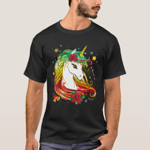 Cute Christmas Shirt Girls Women Xmas Unicorn Chri
