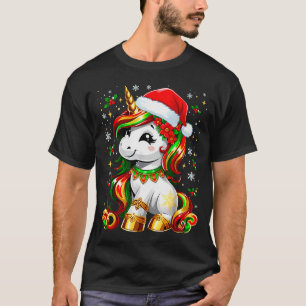 Cute Christmas Shirt Girls Women Xmas Unicorn Chri