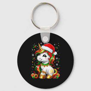 Cute Christmas Shirt Girls Women Xmas Unicorn Chri Keychain