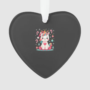 Cute Christmas Shirt Girls Women Xmas Unicorn Deer Ornament