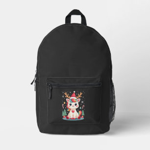 Cute Christmas Shirt Girls Women Xmas Unicorn Deer Printed Backpack