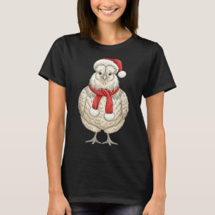 Cute Christmas Silkie Chicken Santa Farm Animal T-Shirt