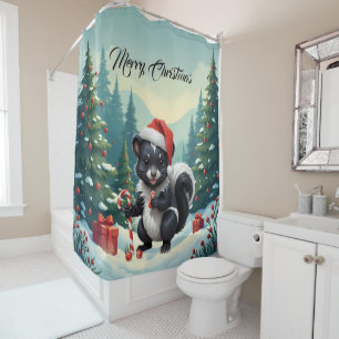 Cute Christmas Skunk Cartoon