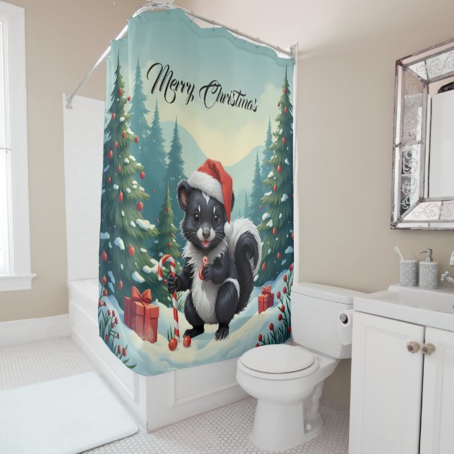 Cute Christmas Skunk Cartoon (In Situ)