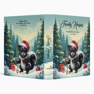 Cute Christmas Skunk Cartoon Binder