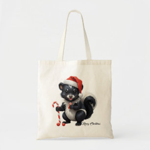 Cute Christmas Skunk Cartoon Tote Bag