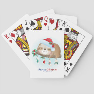 Cute Christmas Sloth Playing Cards