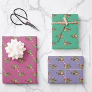 Cute Christmas sloth wrapping paper