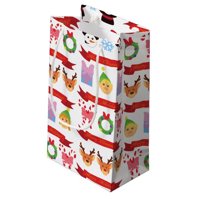 Cute Christmas Small Gift Bag (Back Angled)