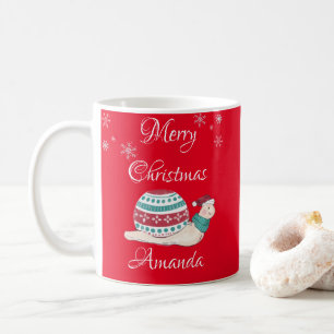 Cute christmas snail  coffee mug