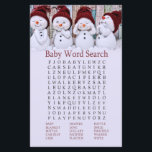 Cute Christmas Snowman Baby Shower Word Search<br><div class="desc">Cute Christmas Snowman Baby Shower Word Search Game</div>