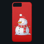 Cute Christmas Snowman Case-Mate iPhone Case<br><div class="desc">A cute Christmas snowman who is kind of chubby and jolly wearing a striped scarf and a red christmas hat. Festive and fun.</div>