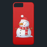 Cute Christmas Snowman Case-Mate iPhone Case<br><div class="desc">A cute Christmas snowman who is kind of chubby and jolly wearing a striped scarf and a red christmas hat. Festive and fun.</div>
